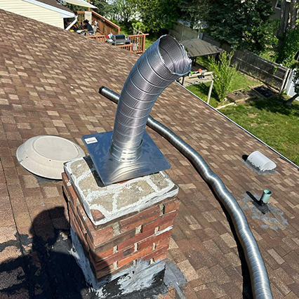 chimney flue being relined