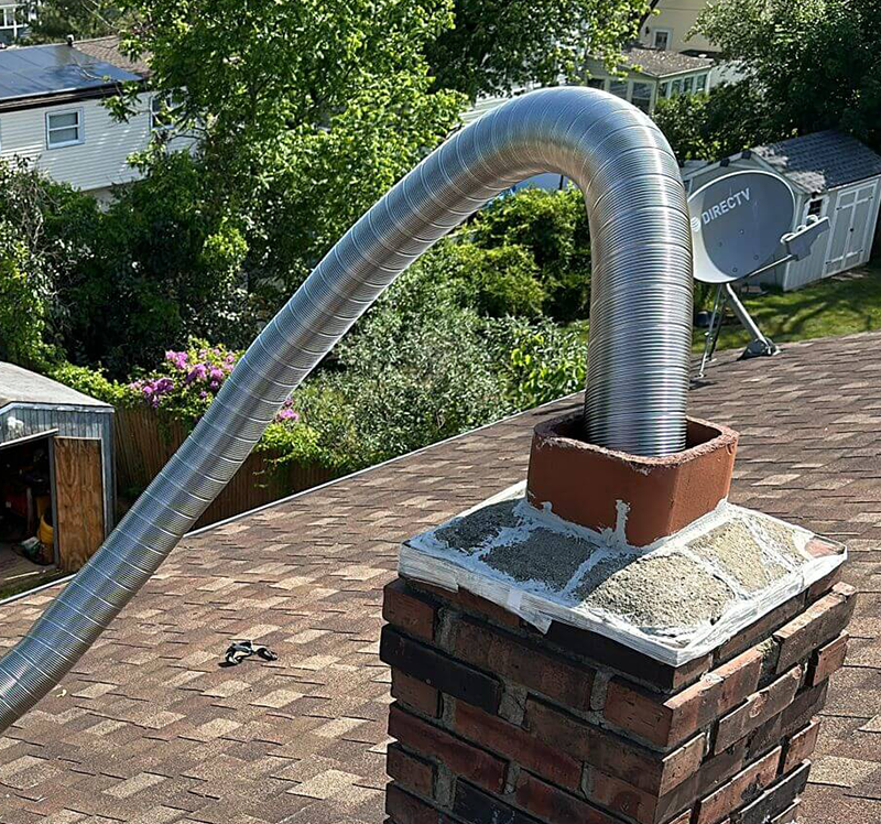 chimney flue being relined