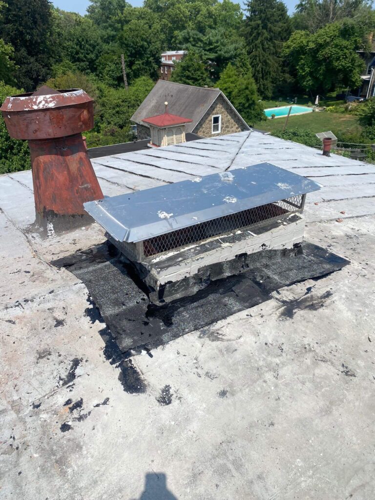 a chimney after being fixed and serviced